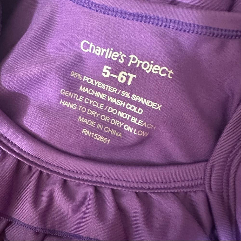 Charlie’s Project Purple Ruffled Twirl Dress Pantaloons Size 5/6 Sunday New - Picture 6 of 6